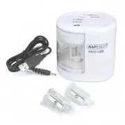 Elektrischer Spitzer Rapesco PS12 2 Löcher weißes USB-Kabel