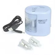 Elektrischer Spitzer Rapesco PS12 2 Löcher blaues USB-Kabel