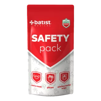 SAFETY Pack Maske + Handschuhe + 3in1 Serviette