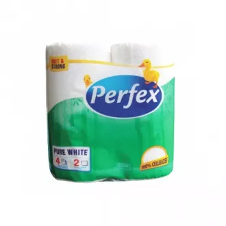 Toilettenpapier Perfex plus 2vrs. weiß 100% Zellulose 4Rollen / Verkauf nur pro Packung