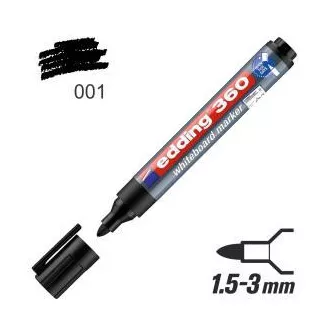 Edding 360 Marker auf Whiteboard schwarze runde Spitze 1,5-3mm Edding 360 Marker auf Whiteboard schwarze runde Spitze 1,5-3mm