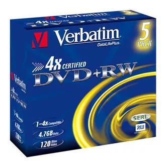 VERBATIM DVD + RW (5er-Pack) Jewel / 4x / DLP / 4,7 GB VERBATIM DVD + RW (5er-Pack) Jewel / 4x / DLP / 4,7 GB