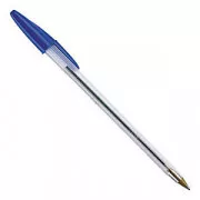 Kugelschreiber Einwegkugelschreiber blauer Schaft klar