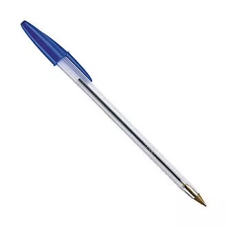 Kugelschreiber Einwegkugelschreiber blauer Schaft klar