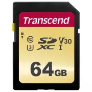 TRANSCEND SDXC-Karte 64GB 500S, UHS-I U3 V30 (R: 95 / B: 60 MB/s)