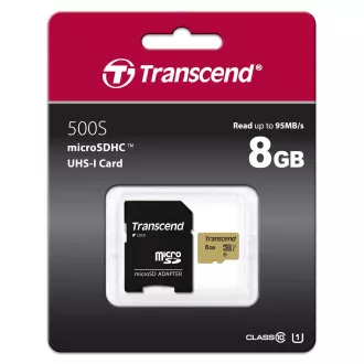 TRANSCEND MicroSDHC-Karte 8GB 500S, UHS-I U1 + Adapter TRANSCEND MicroSDHC-Karte 8GB 500S, UHS-I U1 + Adapter