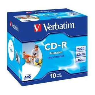 VERBATIM CD-R (10er-Pack) Juwel / Druckbar / DLP / 52x / 700MB