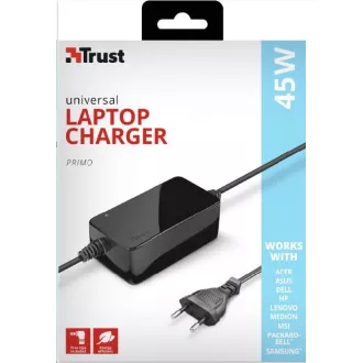 TRUST Universal-Netzteil für 45W Primo Laptop-Ladegerät TRUST Universal-Netzteil für 45W Primo Laptop-Ladegerät
