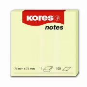 Selbstklebeblock 75x75mm gelb 100 Blatt Kores
