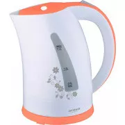 Orava VK-3417 P elektrischer Wasserkocher, 2000 W, 1,7 l, automatische Abschaltung, weiß/orange