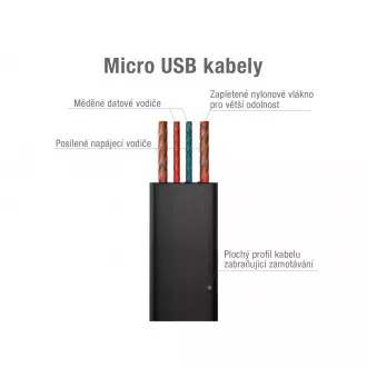 AVACOM MIC-120K USB-Kabel - Micro-USB, 120cm, schwarz