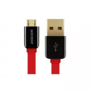 AVACOM MIC-40R USB Kabel - Micro USB, 40cm, rot