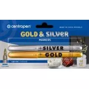 Marker Centropen 2690/2 silber und gold zylindrische Spitze 1,5-3mm