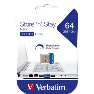VERBATIM Flash Disk 64GB Store 'n' Stay Nano, USB 3.0 VERBATIM Flash Disk 64GB Store 'n' Stay Nano, USB 3.0