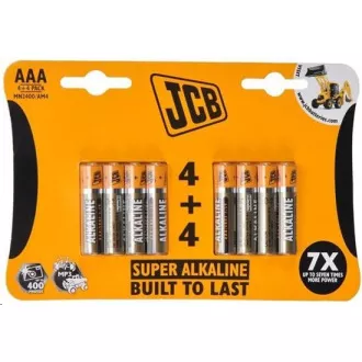 JCB SUPER Alkaline-Batterien LR03, Blister 8 Stück