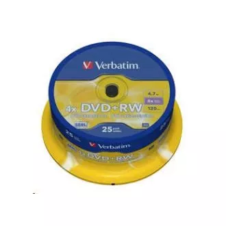 VERBATIM DVD + RW (25-Pack) Spindel / 4x / DLP / 4,7 GB