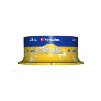 VERBATIM DVD + RW (25-Pack) Spindel / 4x / DLP / 4,7 GB