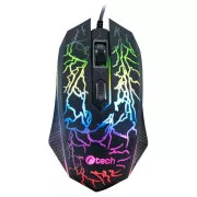 C-TECH Gaming-Maus Tychon (GM-03P), Casual Gaming, Gaming, 7 Farben Hintergrundbeleuchtung, 3200 DPI, USB
