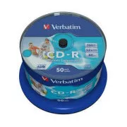 VERBATIM CD-R (50er-Pack) Spindel / Tintenstrahldrucker / 52x / 700 MB / Ohne ID-Marke