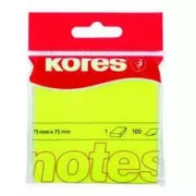 Selbstklebeblock 75x75mm gelb neon 100 Blatt Kores
