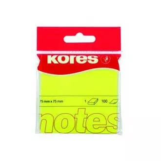 Selbstklebeblock 75x75mm gelb neon 100 Blatt Kores
