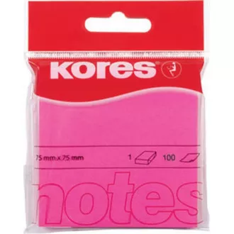Selbstklebeblock 75x75mm rosa neon 100 Blatt Kores