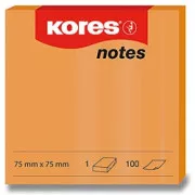 Selbstklebeblock 75x75mm orange neon 100 Blatt Kores