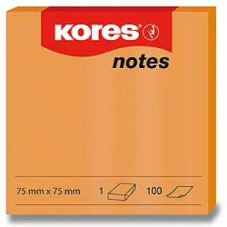 Selbstklebeblock 75x75mm orange neon 100 Blatt Kores Selbstklebeblock 75x75mm orange neon 100 Blatt Kores