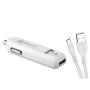 AVACOM CarMAX 2 Autoladegerät 2x Qualcomm Quick Charge 2.0, weiß (micro USB Kabel)