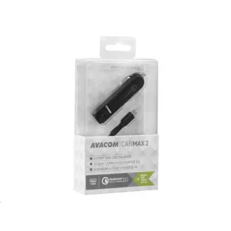 AVACOM CarMAX 2 KFZ-Ladegerät 2x Qualcomm Quick Charge 2.0, schwarz (Micro-USB-Kabel)