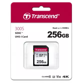TRANSCEND SDXC-Karte 256GB 300S, UHS-I U3 V30 (R: 95 / B: 45 MB/s)