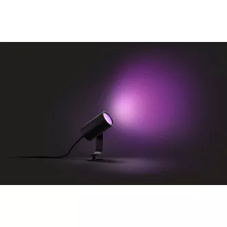 PHILIPS Lily Outdoor Strahler, Hue White und Color Ambiance, 230V, 1x8W integrierte LED, Chrom matt, Auszug (1741530P7)