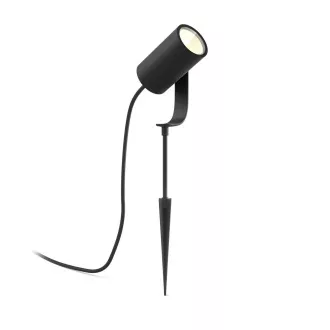 PHILIPS Lily Outdoor Strahler, Hue White und Color Ambiance, 230V, 1x8W integrierte LED, Chrom matt, Auszug (1741530P7)