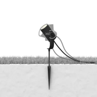PHILIPS Lily Outdoor Strahler, Hue White und Color Ambiance, 230V, 1x8W integrierte LED, Chrom matt, Auszug (1741530P7)