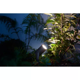 PHILIPS Lily Outdoor Strahler, Hue White und Color Ambiance, 230V, 1x8W integrierte LED, Chrom matt, Auszug (1741530P7)
