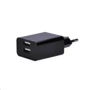 Solight USB Ladeadapter, 2x USB, 3100mA max., AC 230V, schwarz