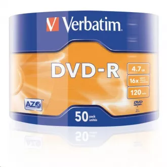 VERBATIM DVD-R (50-Pack) 16x WRAP 4.7GB MATT