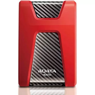 ADATA Externe HDD 1TB USB 3.1 DashDrive Durable HD650, rot (Gummi, stoßfest)