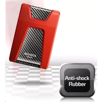 ADATA Externe HDD 1TB USB 3.1 DashDrive Durable HD650, rot (Gummi, stoßfest)