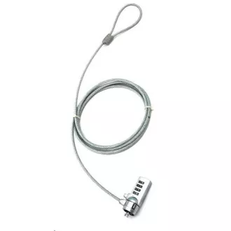 PREMIUMCORD Sicherheitsschloss für NTB 1, 8m Kensington Lock (4-stelliger Code, Stahlseil)