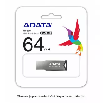 ADATA Flash Disk 32GB UV250, USB 2.0 Dash Drive, dunkelsilber ADATA Flash Disk 32GB UV250, USB 2.0 Dash Drive, dunkelsilber