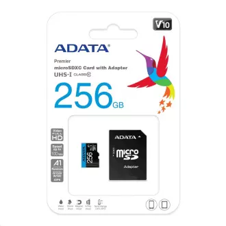 ADATA MicroSDHC-Karte 256 GB UHS-I Klasse 10, Premier + Adapter ADATA MicroSDHC-Karte 256 GB UHS-I Klasse 10, Premier + Adapter