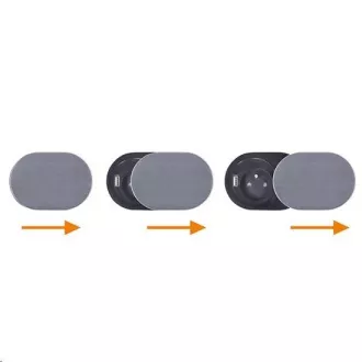 Solight 1x Einbausteckdose 1x USB mit Schiebedeckel, ovale gebürstete Aluminiumabdeckung, Verlängerungskabel 1, 9m Solight 1x Einbausteckdose 1x USB mit Schiebedeckel, ovale gebürstete Aluminiumabdeckung, Verlängerungskabel 1, 9m