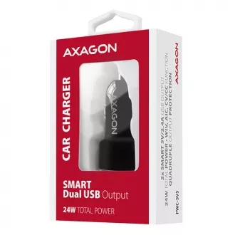 AXAGON PWC-5V5, SMART Autoladegerät, 2x Port 5V-2.4A + 2.4A, 24W AXAGON PWC-5V5, SMART Autoladegerät, 2x Port 5V-2.4A + 2.4A, 24W