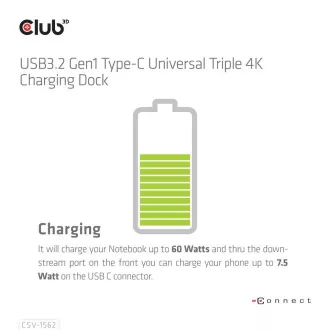 Club3D Dockingstation USB-C 13v1, 2xDP, 3xHDMI, 1xUSB-C, 5xUSB, 1xRJ45, 1x3.5mm, schwarz