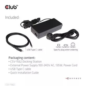 Club3D Dockingstation USB-C 13v1, 2xDP, 3xHDMI, 1xUSB-C, 5xUSB, 1xRJ45, 1x3.5mm, schwarz