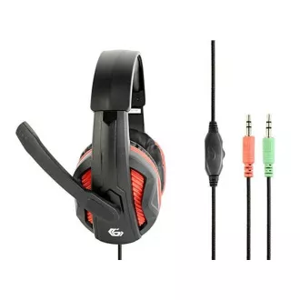 GEMBIRD Kopfhörer mit Mikrofon GHS-03, Gaming, schwarz-rot