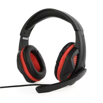 GEMBIRD Kopfhörer mit Mikrofon GHS-03, Gaming, schwarz-rot