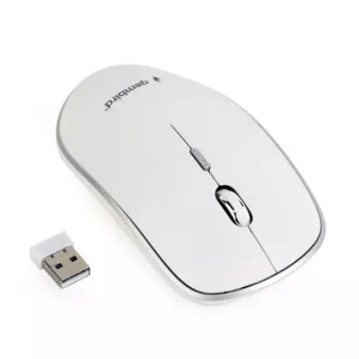 GEMBIRD Maus MUSW-4B-01, weiß, kabellos, USB-Nano-Empfänger
