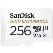 SanDisk MicroSDXC-Karte 256GB High Endurance (R:100/W:40 MB/s, Klasse 10, U3 V30)   Adapter